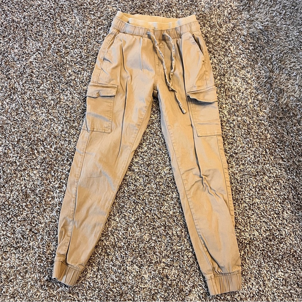 Refuge Tan Cargo Joggers with Elastic Cuffs